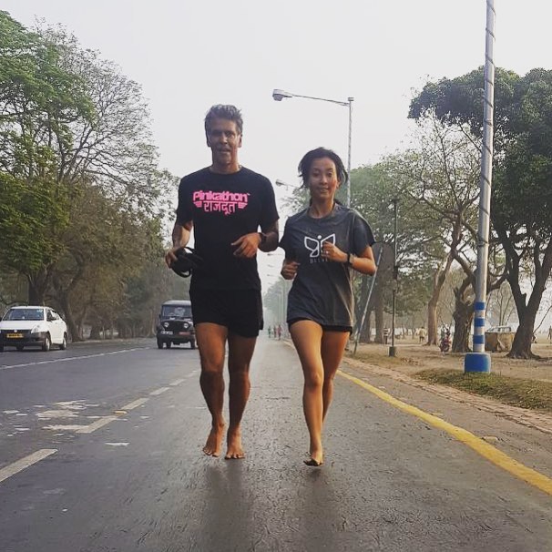 Milind Soman and Ankita Konwar