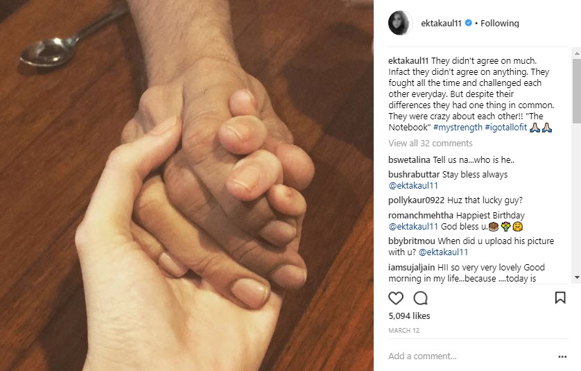 Ekta Kaul Insta Post