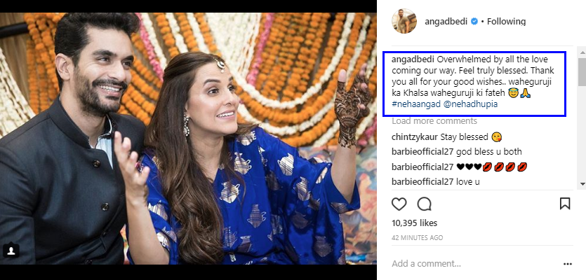 Neha Dhupia and Angad Bedi