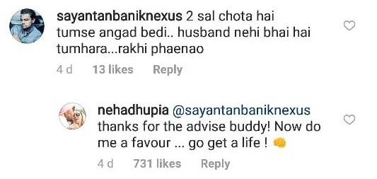 Neha Dhupia slams a troll