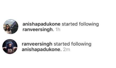 Anisha and ranveer follow each other on social media