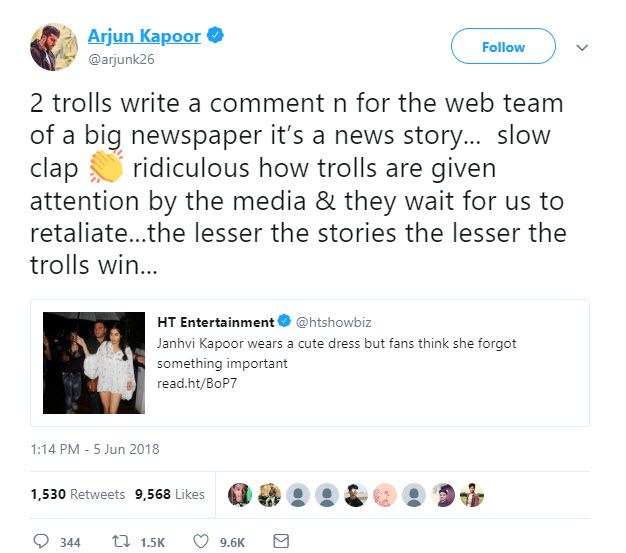 Janhvi Kapoor Trolled For Her Dress Arjun Kapoor Slams A Media House