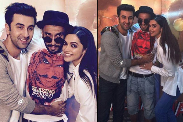 Deepika Padukone, Ranbir Kapoor and Ranveer Singh