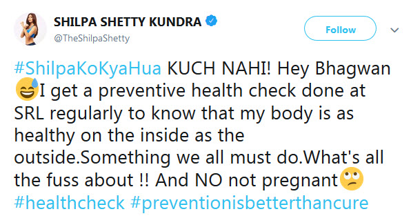 Shilpa Shetty Tweet