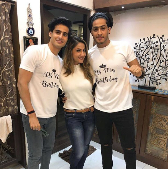 Urvashi Dholakia with sons
