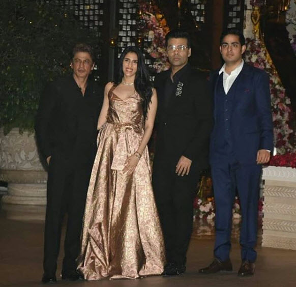 Akash and Shloka with Shah Rukh Khan and Karan Johar