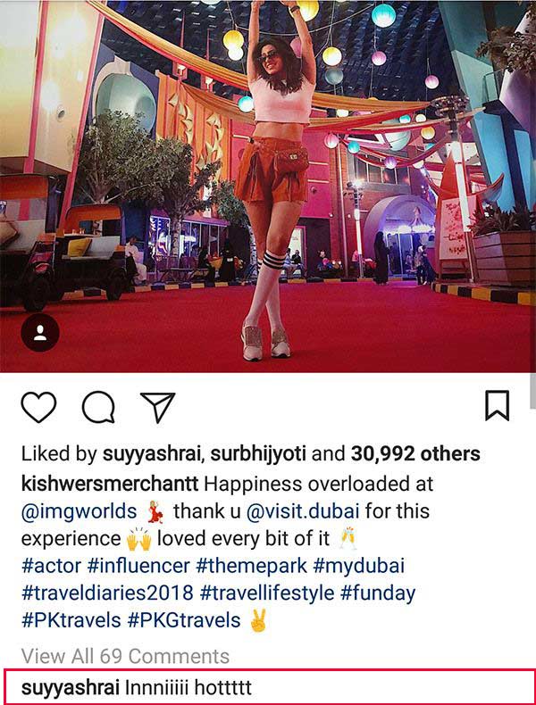 Suyyash rai comments on kishwer post