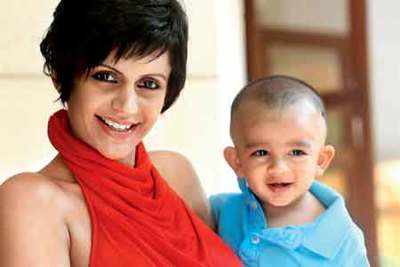 Mandira Bedi with her baby