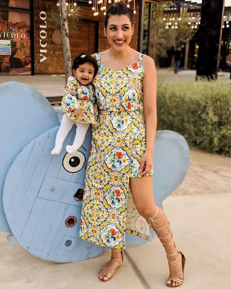 Avantika Mohan with her baby girl
