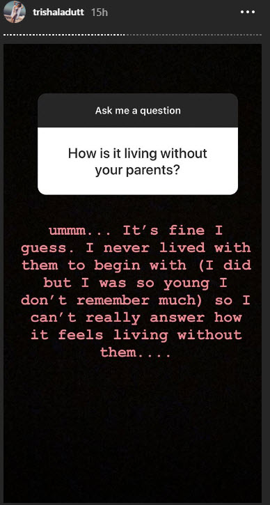 Trishala Dutt Answers How Does It Feel To Live Without Her Parents