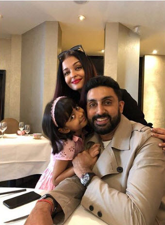 Aish and Aaradhya and Abhishek