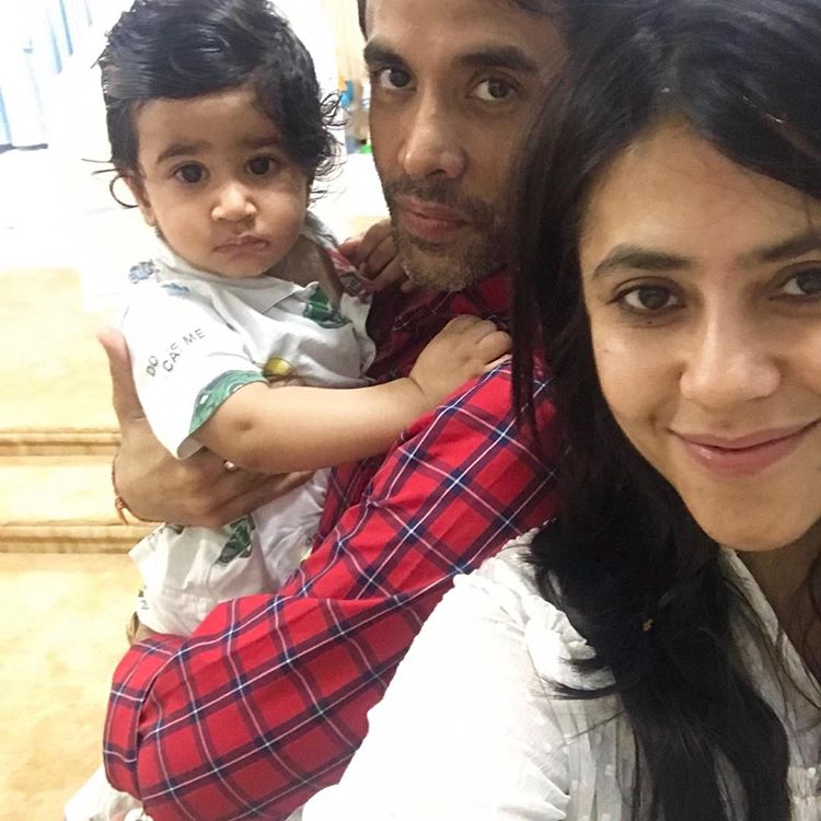 Ekta Kapoor, Tusshar Kapoor and Laksshya Kapoor