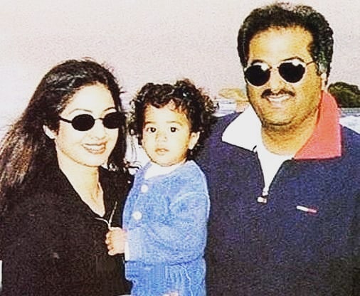 Sridevi, Boney Kapoor and Janhvi Kapoor