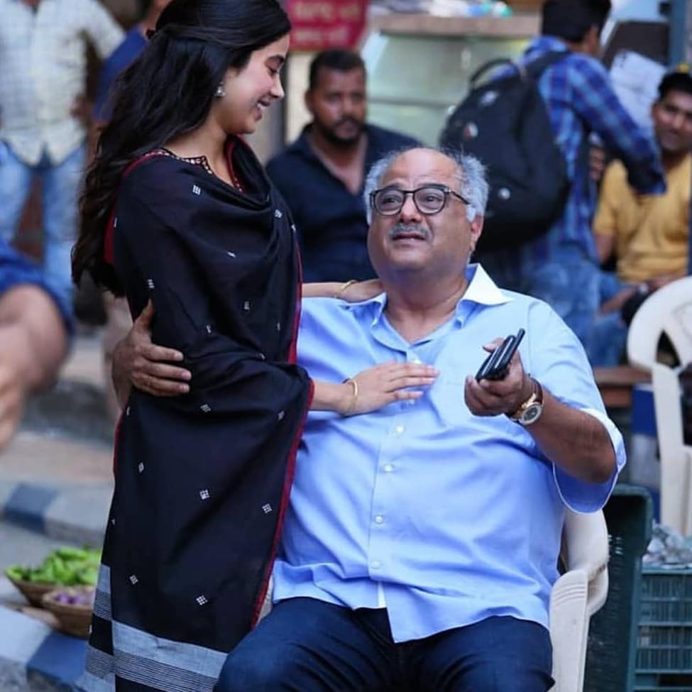 Boney Kapoor and Janhvi Kapoor
