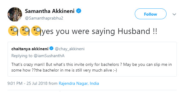 Samantha Ruth Prabhu On Naga Chaitanya's Bachelorhood Tweet