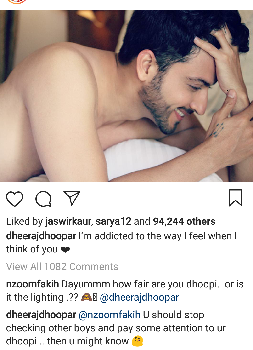 Dheeraj Dhoopar, Anjum Fakih and Vinny Arora Instagram Exchange