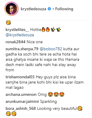 Krystal D'souza called characterless