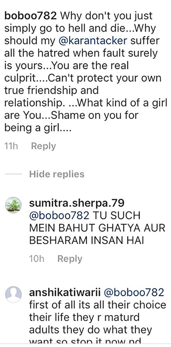 Krystal D'souza called characterless