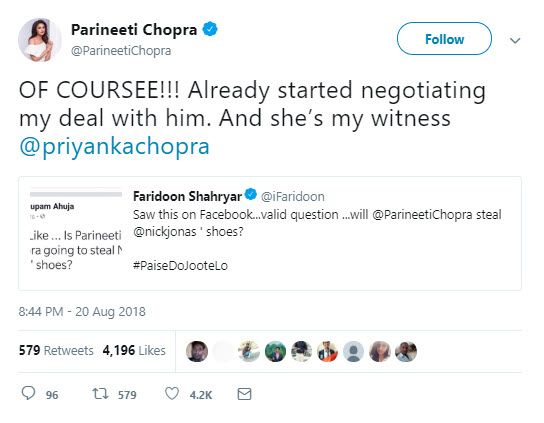 Parineeti Chopra, Priyanka Chopra and Nick Jonas