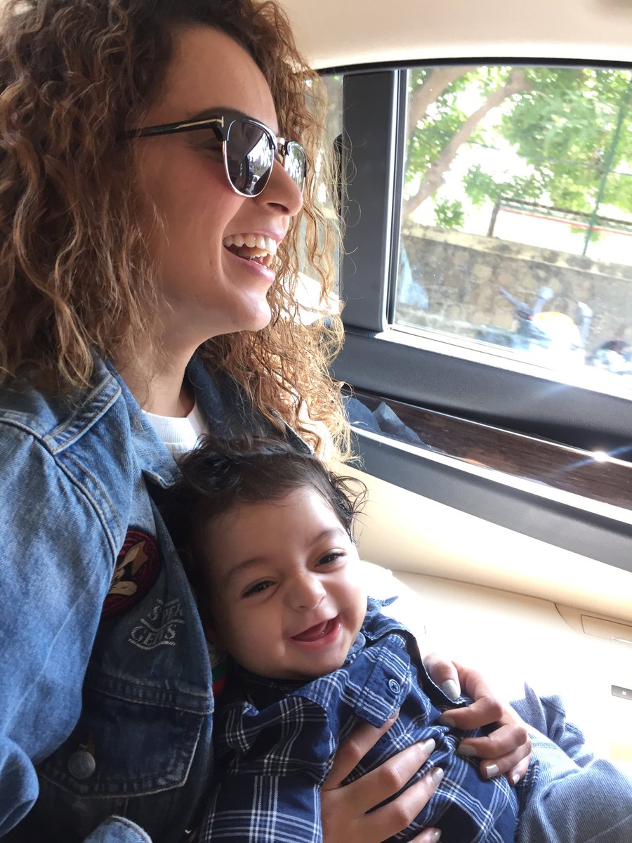 Kangna Ranaut with nephew prithvi raj chandel