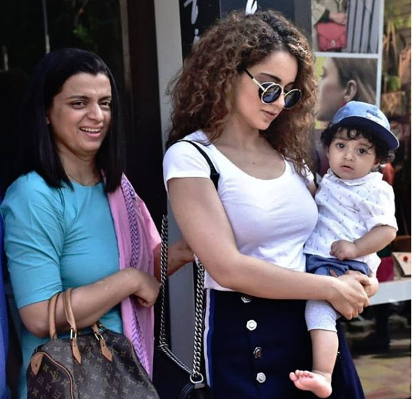 Kangna Ranaut with nephew prithvi raj chandel