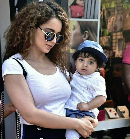 Kangna Ranaut with nephew prithvi raj chandel