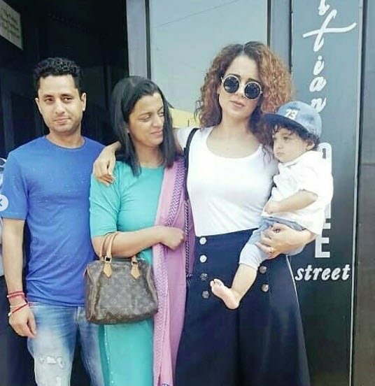 Kangna Ranaut with nephew prithvi raj chandel