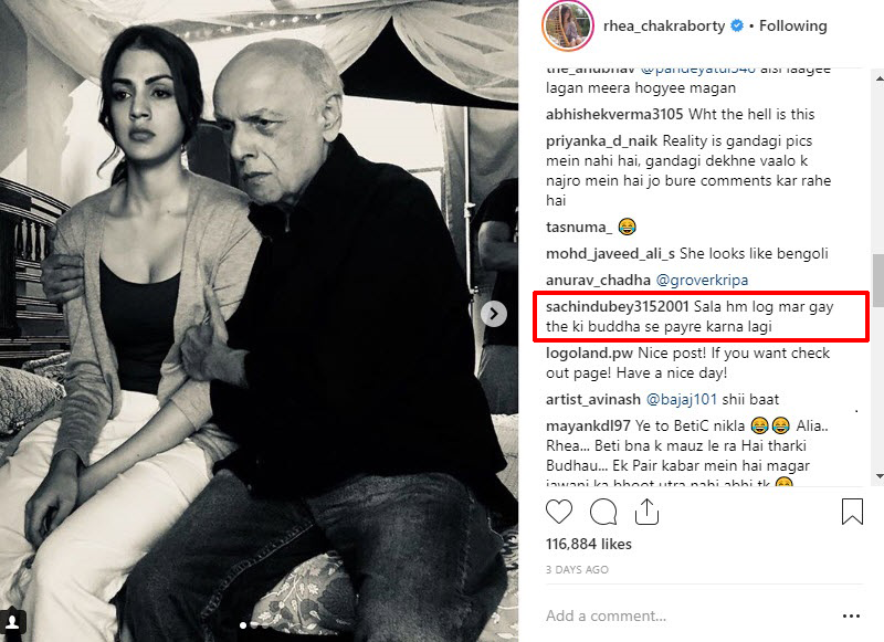 Rhea Chakraborty and Mahesh Bhatt