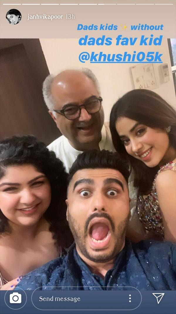 Boney Kapoor, Arjun Kapoor, Anshula Kapoor and Janhvi Kapoor