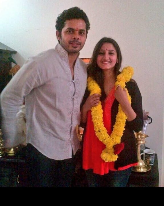 Sreesanth and his wife, Bhuvneshwari