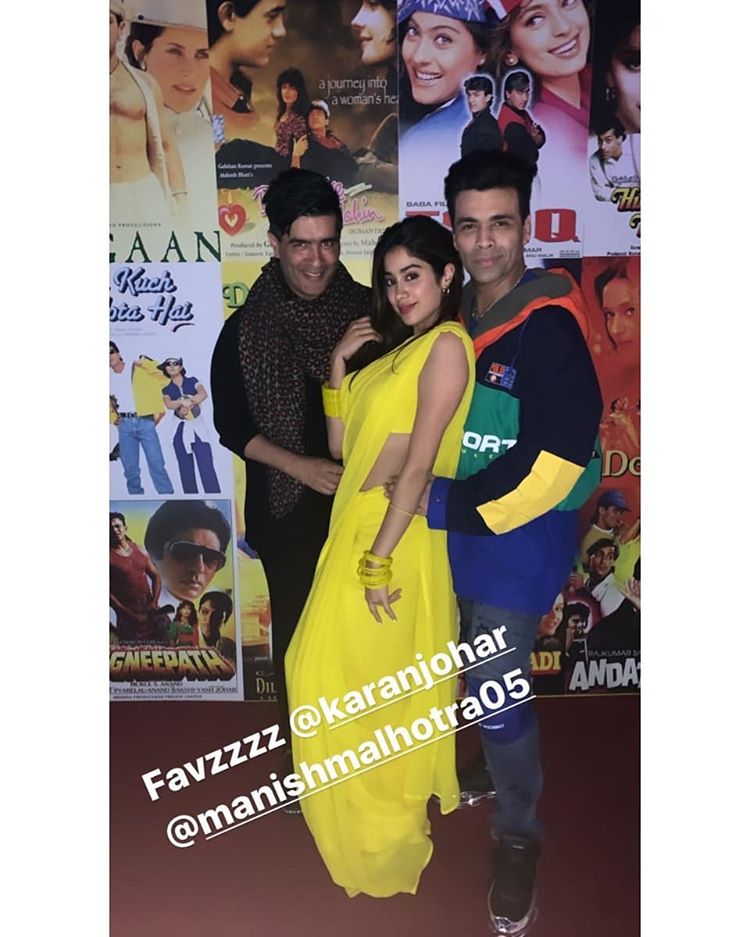 Janhvi Kapoor, Karan Johar and Manish Malhotra