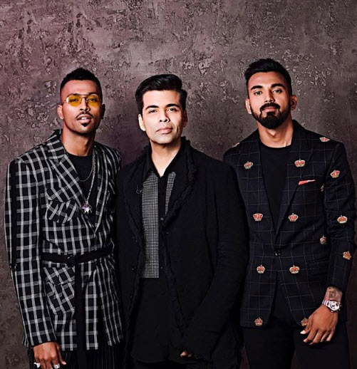 Karan Johar Hardik Pandya and KL Rahul