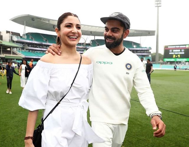 Virat and Anushka celebrate India's win