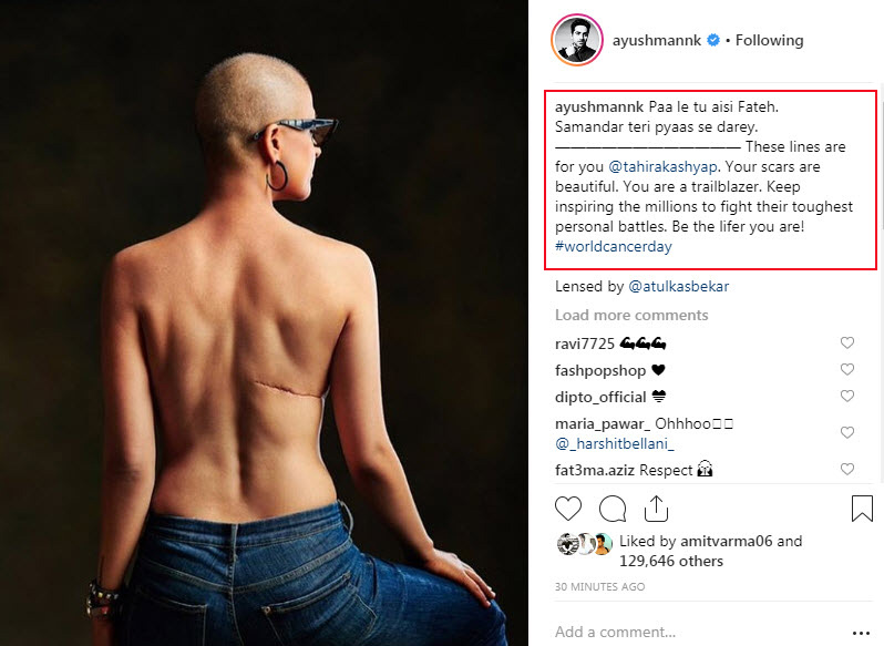 Ayushmann's beautiful messahe for Tahira