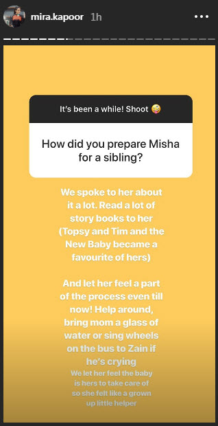 Mira Rajput Instagram questionnaire