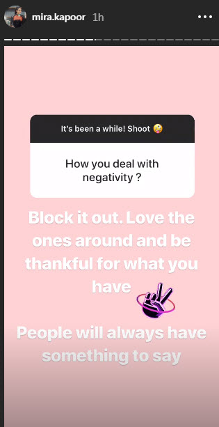 Mira Rajput Instagram questionnaire