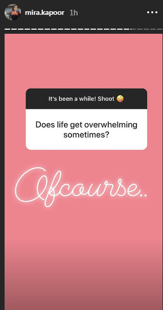 Mira Rajput Instagram questionnaire