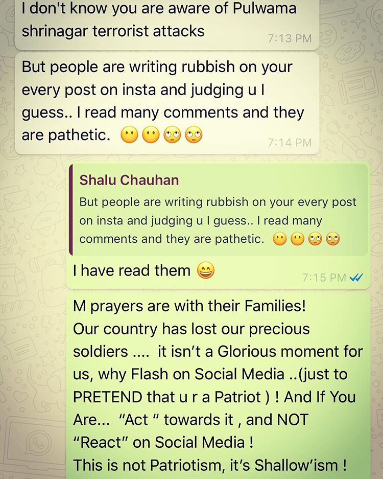 Rubina Dilaik's reply to the trolls