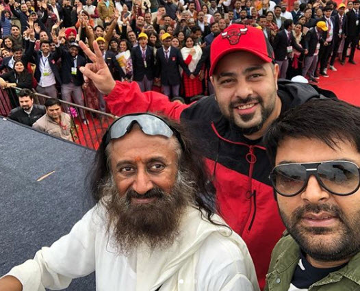 Kapil with Badshah and Ravi Shankar ji