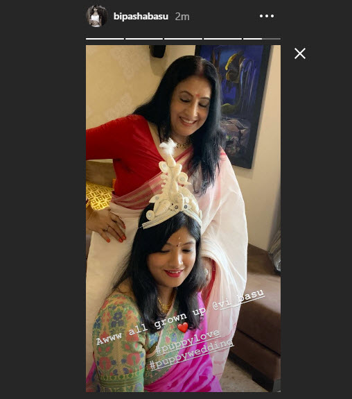 Bipashaââ¬â¢s sister, Vijayeta Nandimukh puja