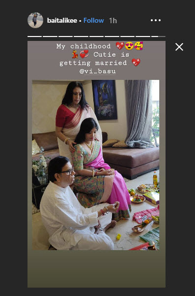 Bipashaââ¬â¢s sister, Vijayeta Nandimukh puja