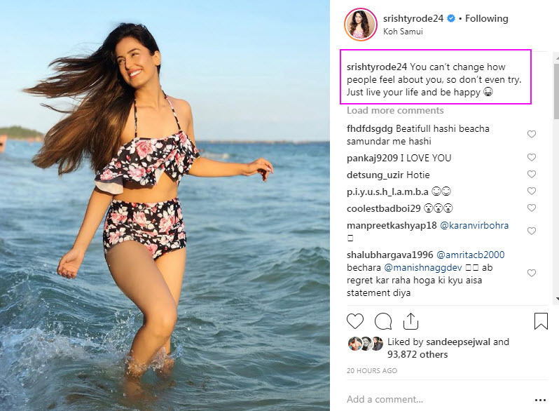 Srishty Rode Reply To Rohit Suchanti