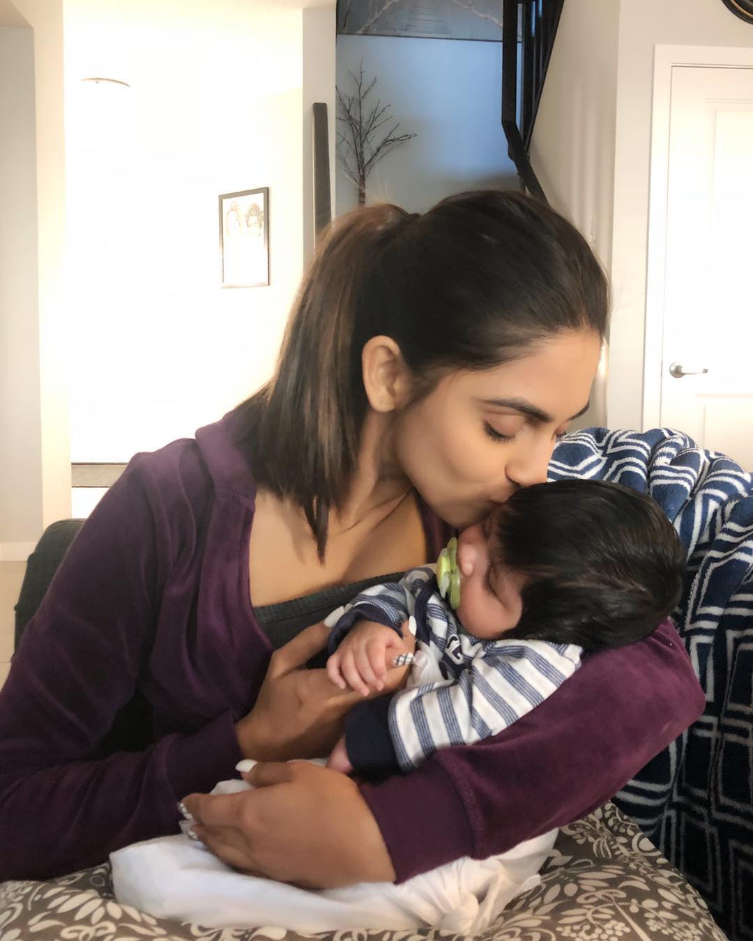 Krystal D'souza with her nephew