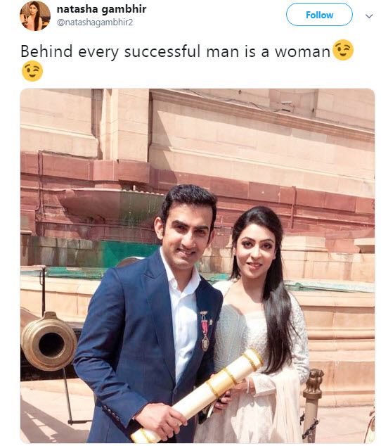 Gautam Gambhir wife reply