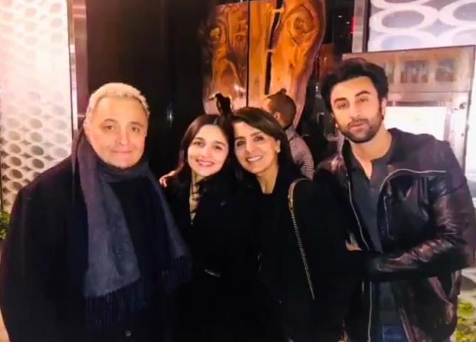 Alia Bhatt with the Kapoor family