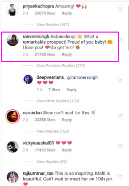 Ranveer's comment