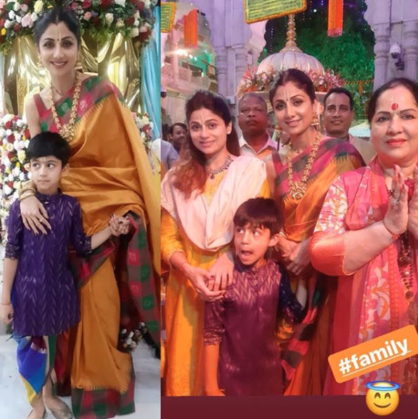 Shilpa Shetty Kundra, Sunanda Shetty, Shamita Shetty and Viaan Raj Kundra