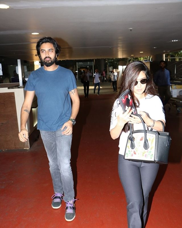 Riya Sen with her husband