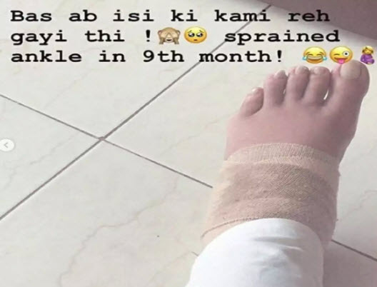 Navina Bola sprained her ankle in 9th month