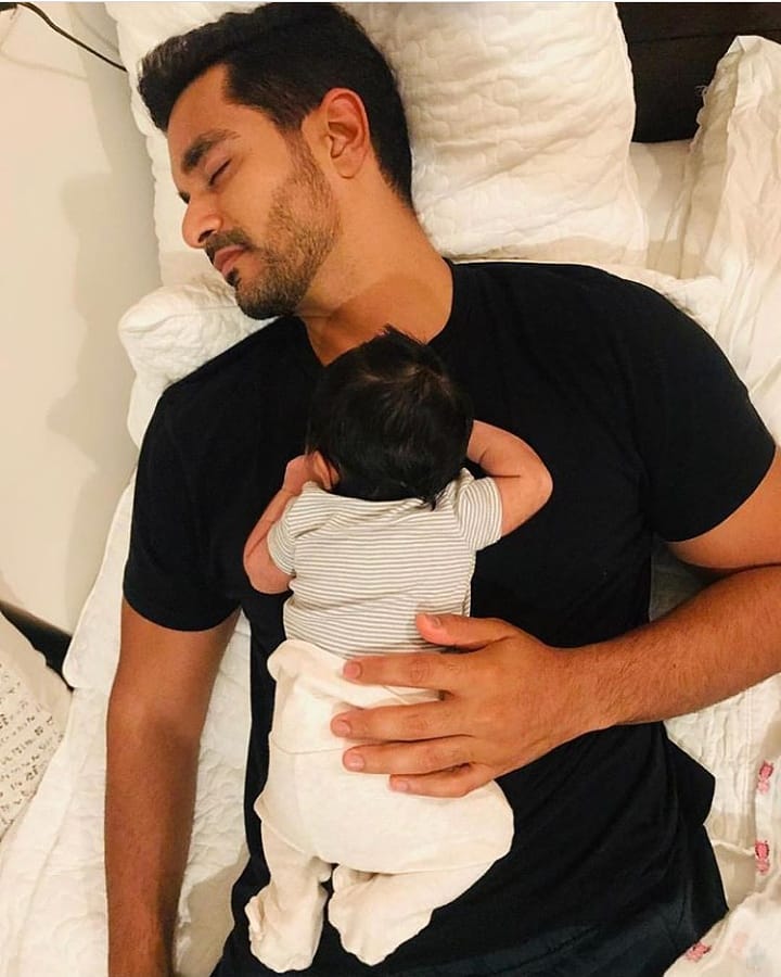 Angad Bedi with daughter, Mehr Dhupia